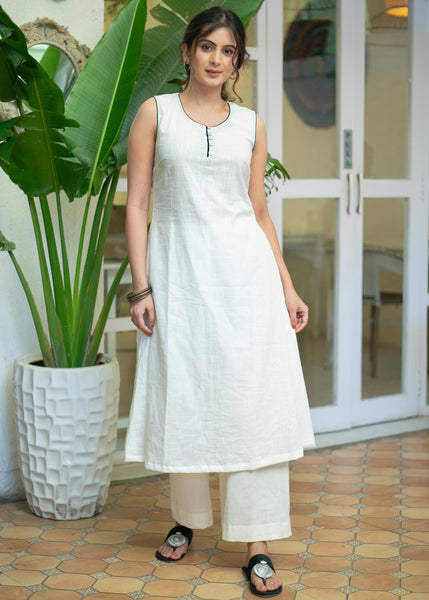 White kurta sale design girl