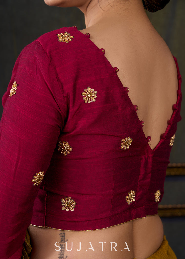 Exclusive Magenta Hand Embroidered Blouse