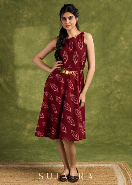 Flared Ikat Cotton Dress. Vibrant Ikat Print With A Flattering Flared Silhouette