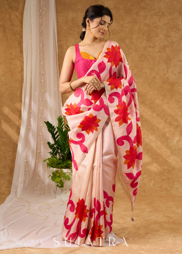 Radiant Hand Painted Pure Silk Artisinal Saree