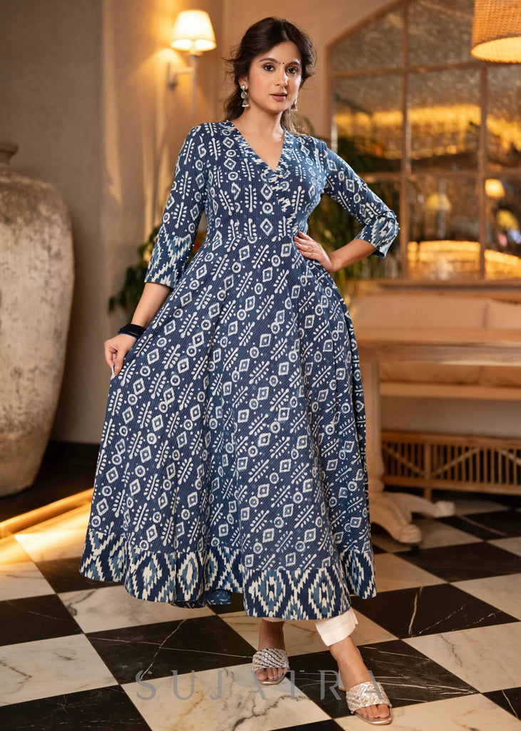 ON-SALE-sale-elegant-indigo-combination-flared-kurta-pant-optional