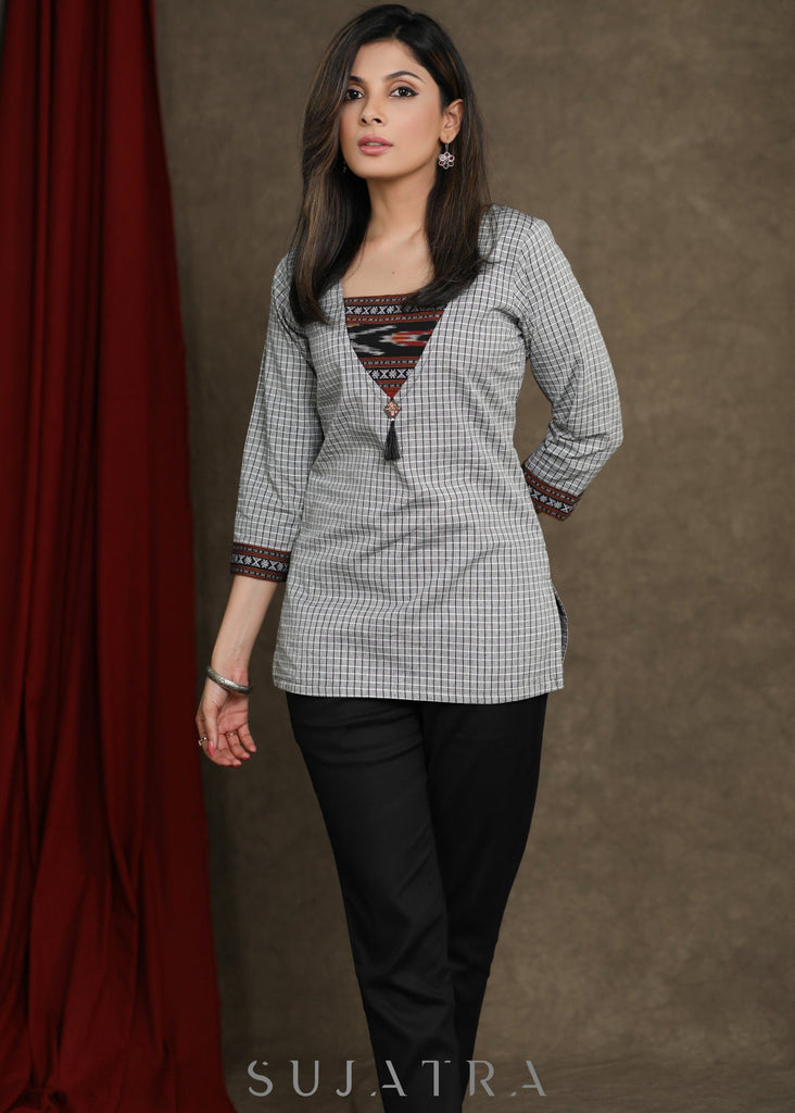 ON-SALE-grey-ikkat-combination-top