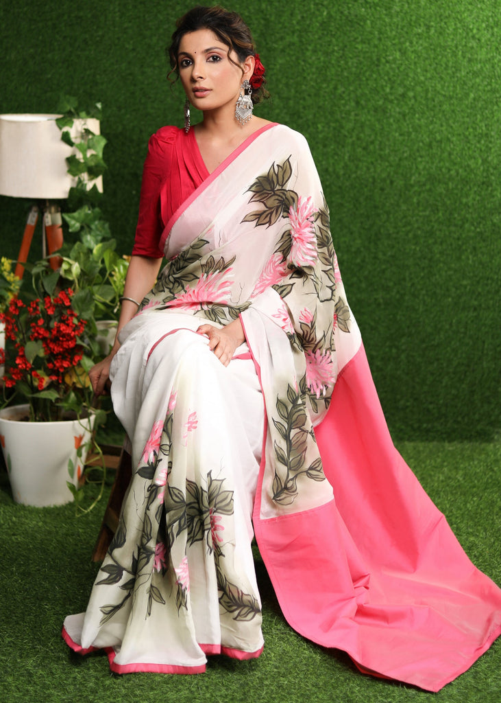 ON-SALE-copy-of-gorgeous-white-chandari-saree-with-elegant-floral-hand-painting-ajrakh-border