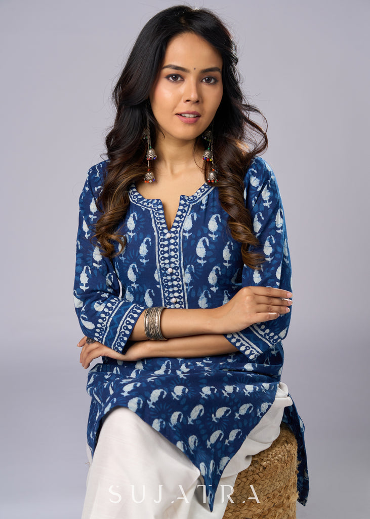 Easy To Wear Cotton Indigo Tunic Pant Additional