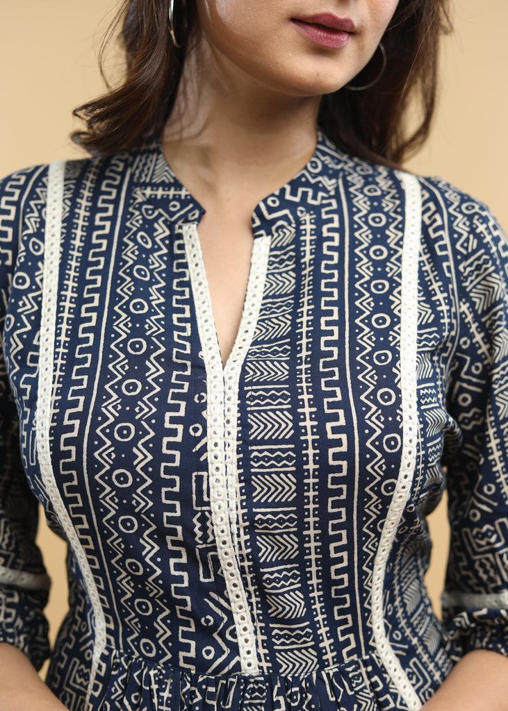 Casual Viscos Printed A-Line Tunic