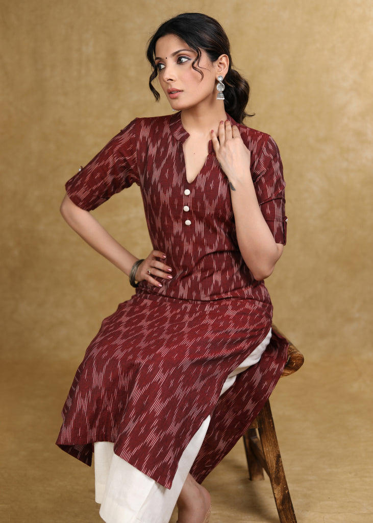 Trendy Ikat Straight Cut Kurta