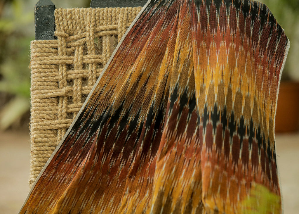 Beautiful Multicoloured Pure Ikat Cotton Fabric