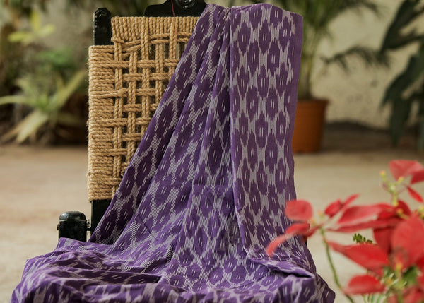 Purple Coloured  Pure Ikat fabric