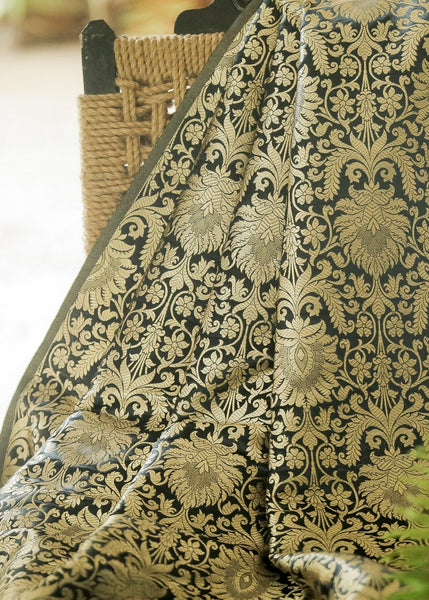 Exclusive Black Banarasi Brocade fabric