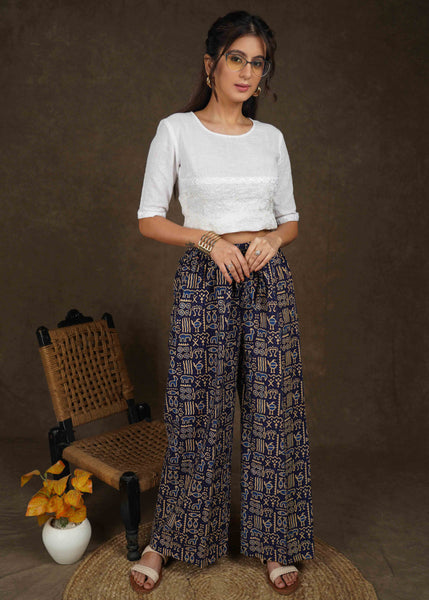 Smart Casual Animal Print Palazzo Pant