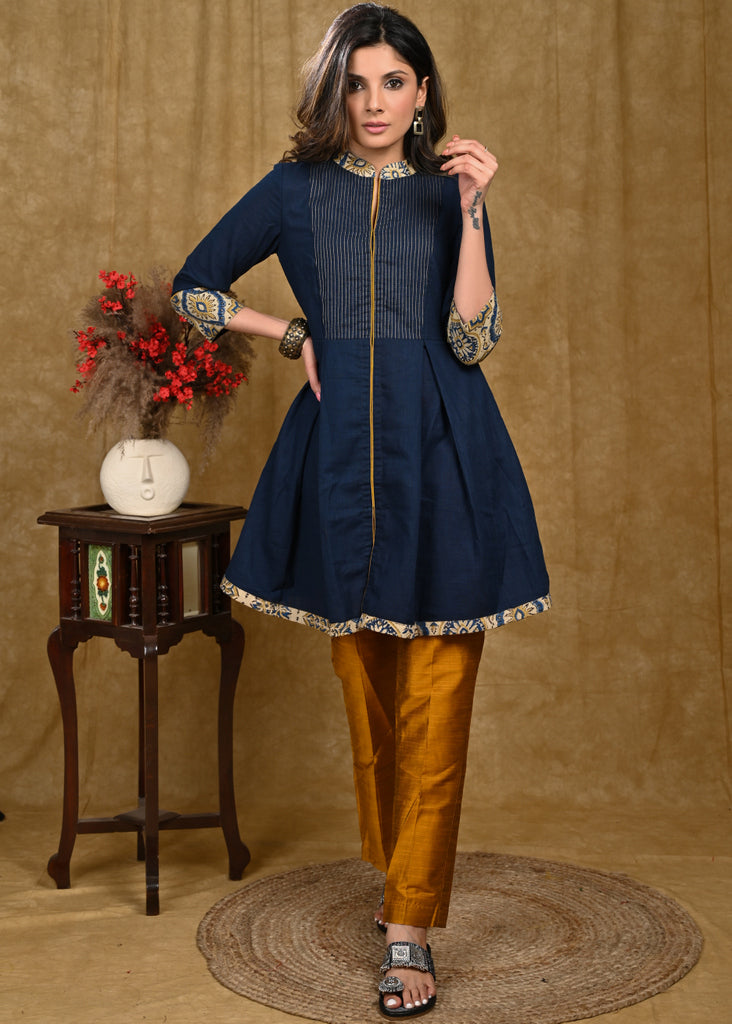 Beautiful A Line Cotton Tunic with Thread Work on Yoke