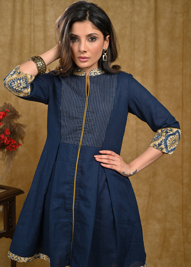 Beautiful A Line Cotton Tunic with Thread Work on Yoke