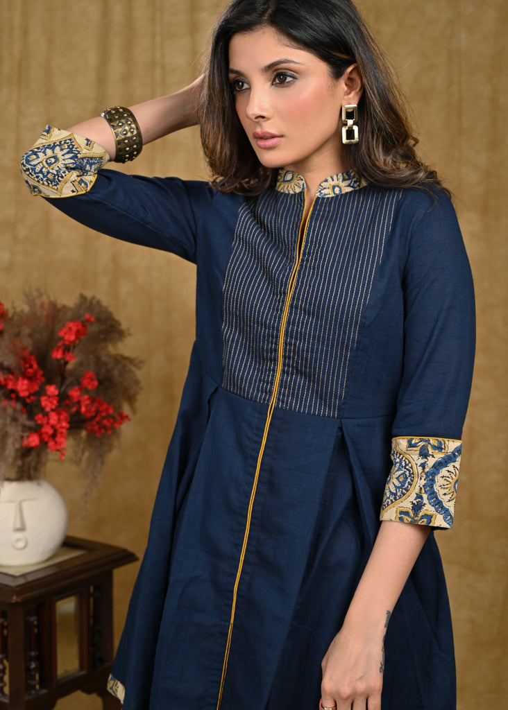 Beautiful A Line Cotton Tunic with Thread Work on Yoke