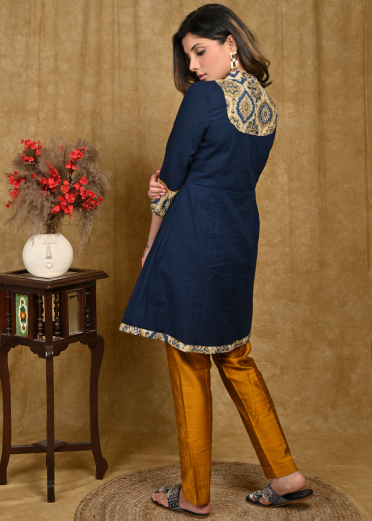 Beautiful A Line Cotton Tunic with Thread Work on Yoke