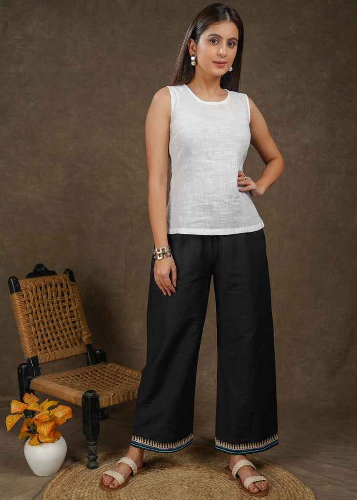 Buy DONSON PRESENT Women's Solid Wide Leg Palazzo Lounge Pants Casual (BLACK)  Online at Best Prices in India - JioMart.
